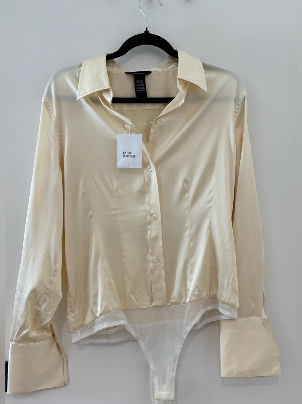 Vintage Victoria’s Secret Moda International Silk Butter Yellow Bodysuit L
